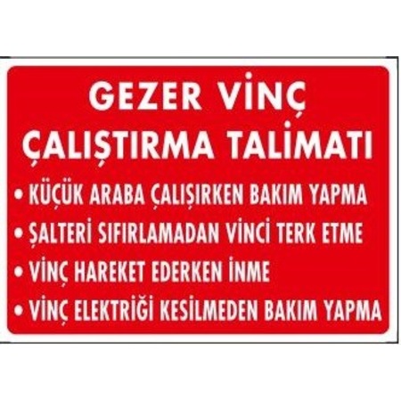 GEZER VİNÇ ÇALIŞTIRMA TALİMATI