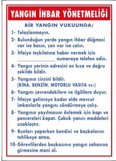 YANGIN İHBAR YÖNETMELİĞİ